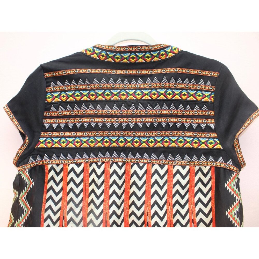 Anthropologie Ranna Gill Size 4 Womens Embroidered Boho Tunic Top Southwestern - Picture 6 of 12
